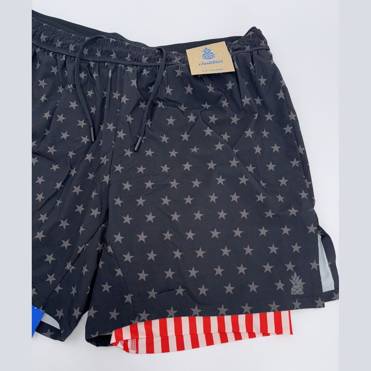 $80 Chubbies Men’s The Danger Zone 5.5” Ultimate Training Shorts-Black-Large-New