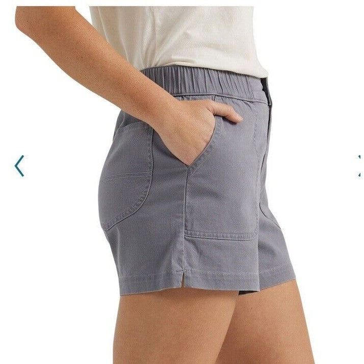 Lee Women's Ultra Lux High-Rise Pull-on Utility Shorts-Greige Beige-Medium-New