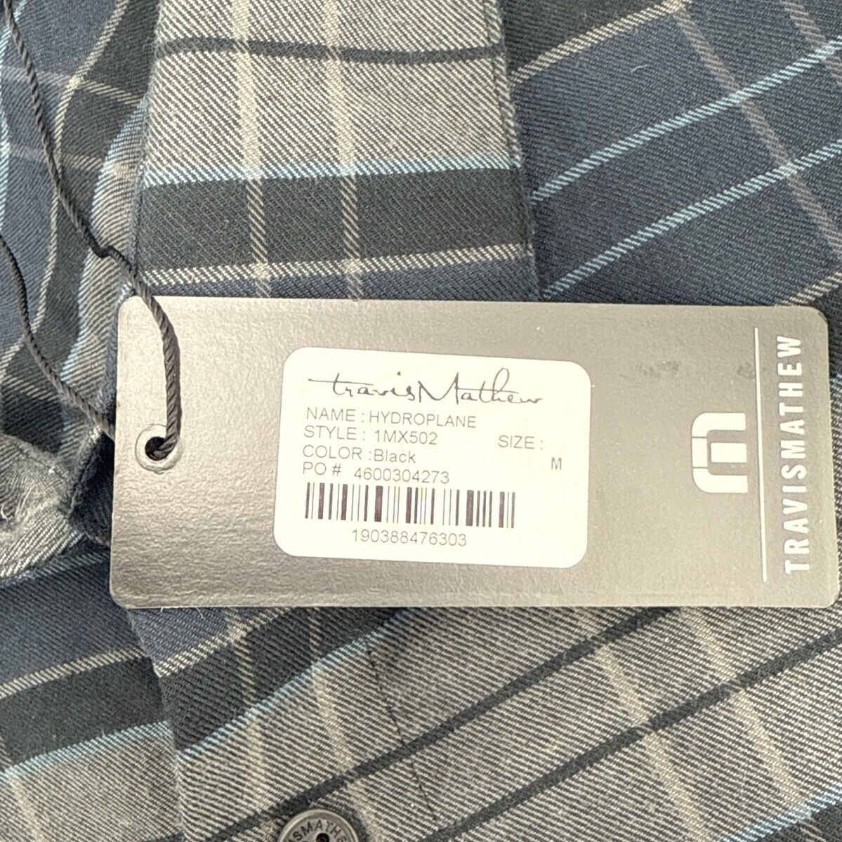 $145 Travis Mathew Men’s Button Long Sleeve Plaid Shirt-Hydroplane -Medium -New
