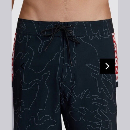 $60 RVCA Men’s Apex 2 - 18" Boardshorts Trunk - Camo Black/Red- Size: 33”- New
