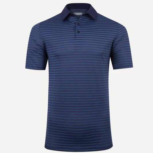 $104 KJUS Men’s Luis Stripe Comfort Golf Polo Shirt MG60-JO8-Atlanta Blue-Small