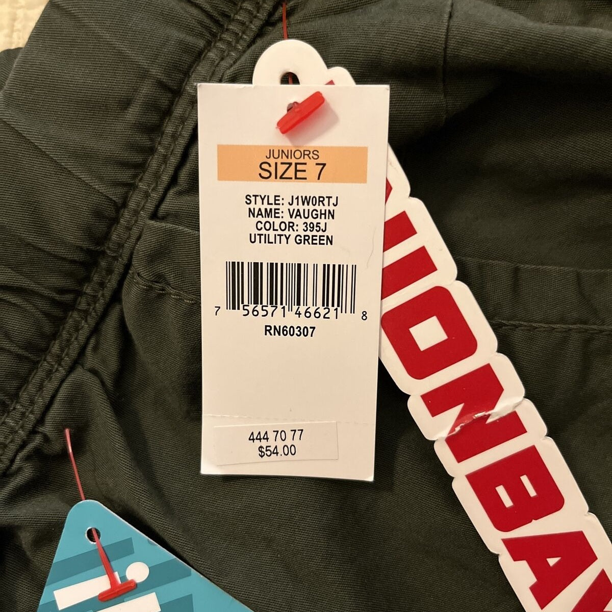 UNIONBAY Juniors Vaughn Cargo Jogger Pants-Green- Size 7 (28W) - New Tags $54