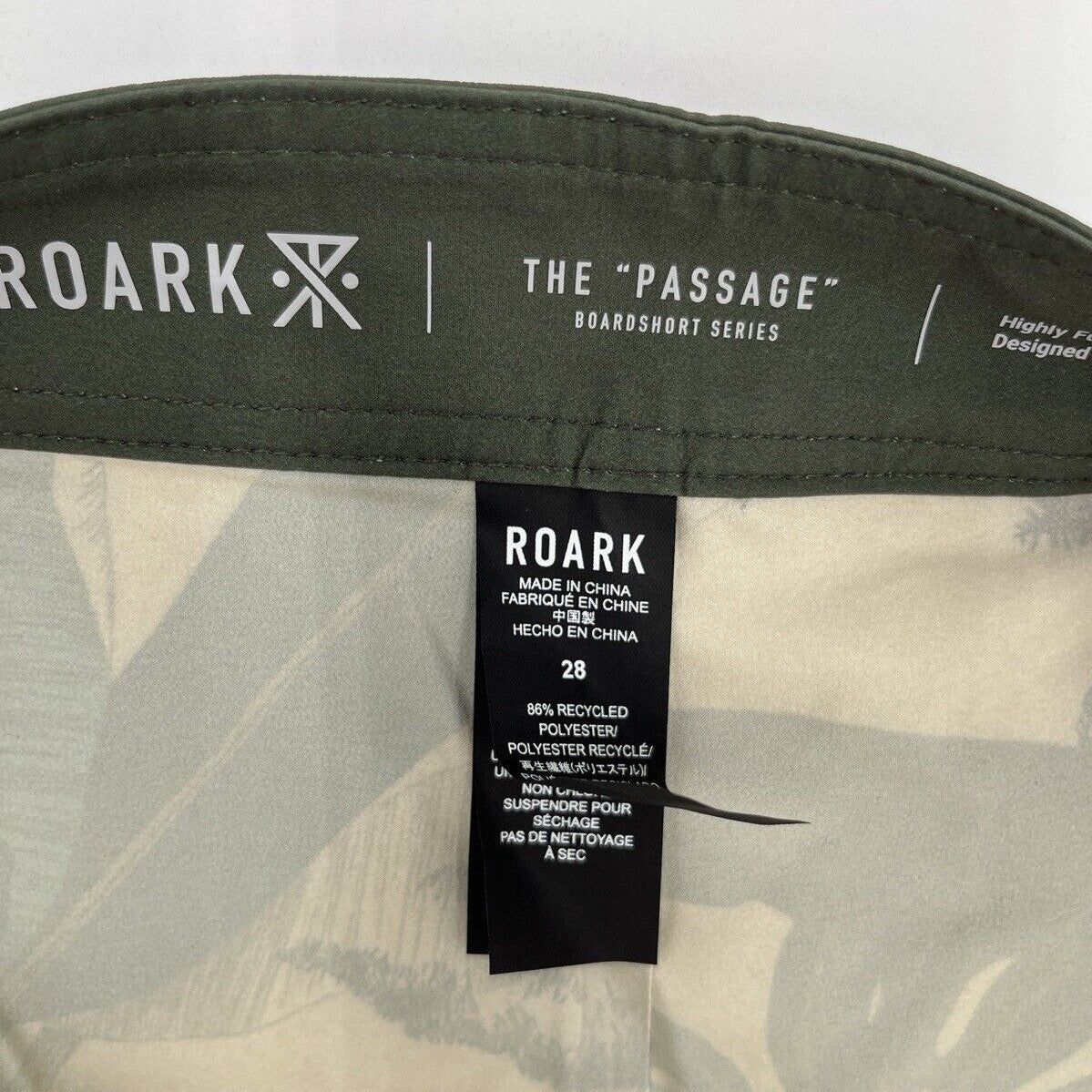 $89 Roark Men’s Passage Primo 18” Boardshorts-Bone-Khaki-Size: 28W-New