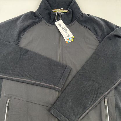 $220 Smartwool Men’s Intraknit Active Full Zip Jacket Merino - Black - XLarge