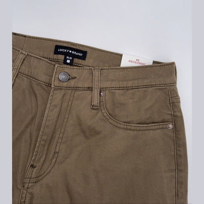 $99 Lucky Brand Men’s 410 Athletic Straight Five Pocket Pants-Bark-30W 30L- New