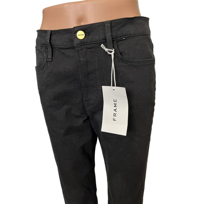 Frame Women’s Denim Jeans Le High Straight Fit Staggered-Black-Size: 30-New $205