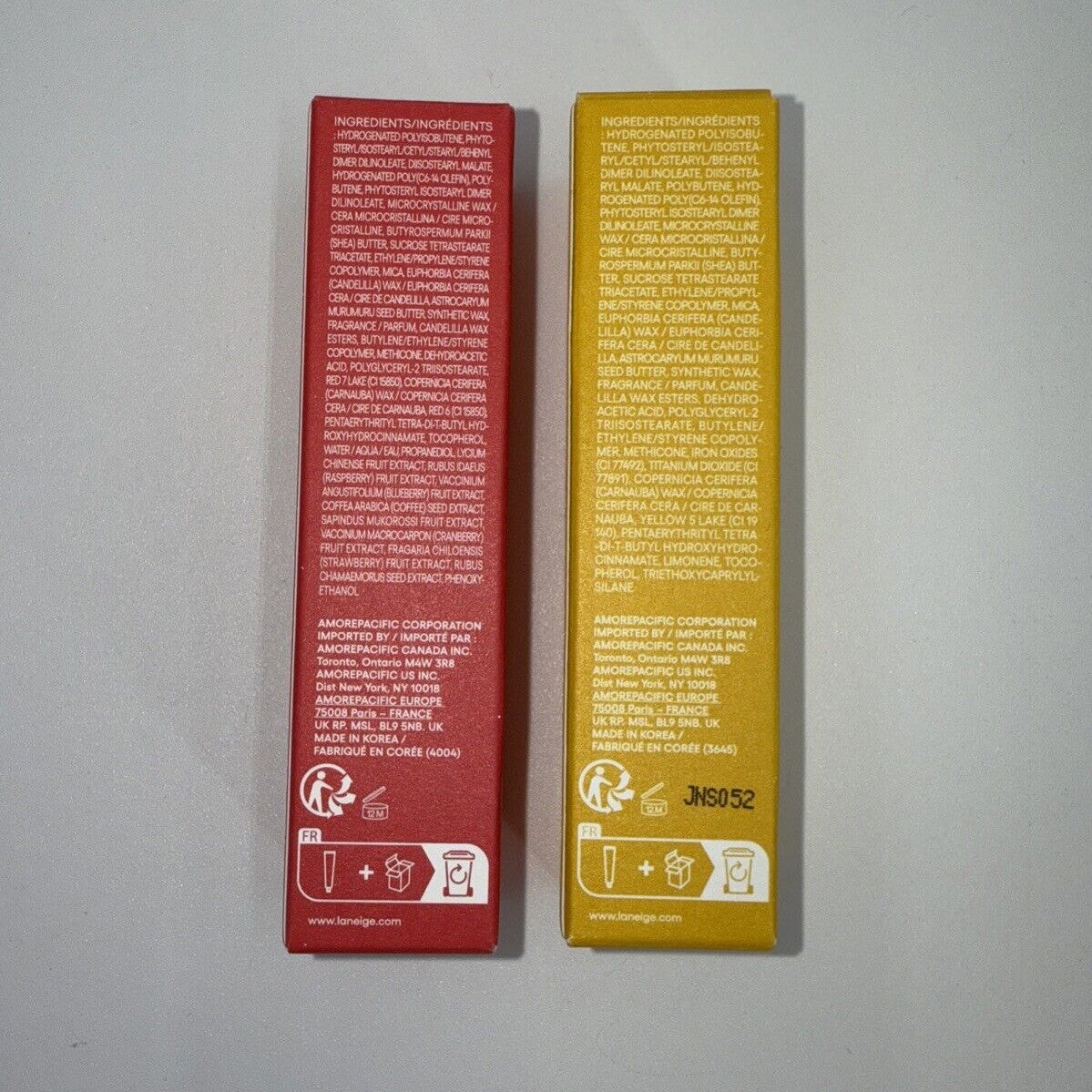 Combo Lot Of 2 LANEIGE Lip Glowy Balm- 1 Mango+ 1 Berry - Hydrates & Tint-