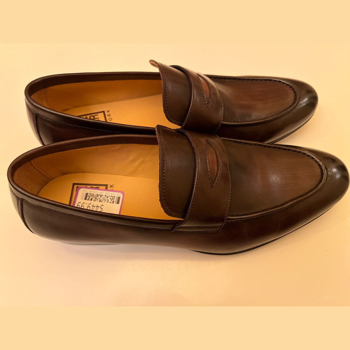 Ike Behar Trey Leather Loafers, Men's Size 8.5M- Brown NEW MSRP $450
