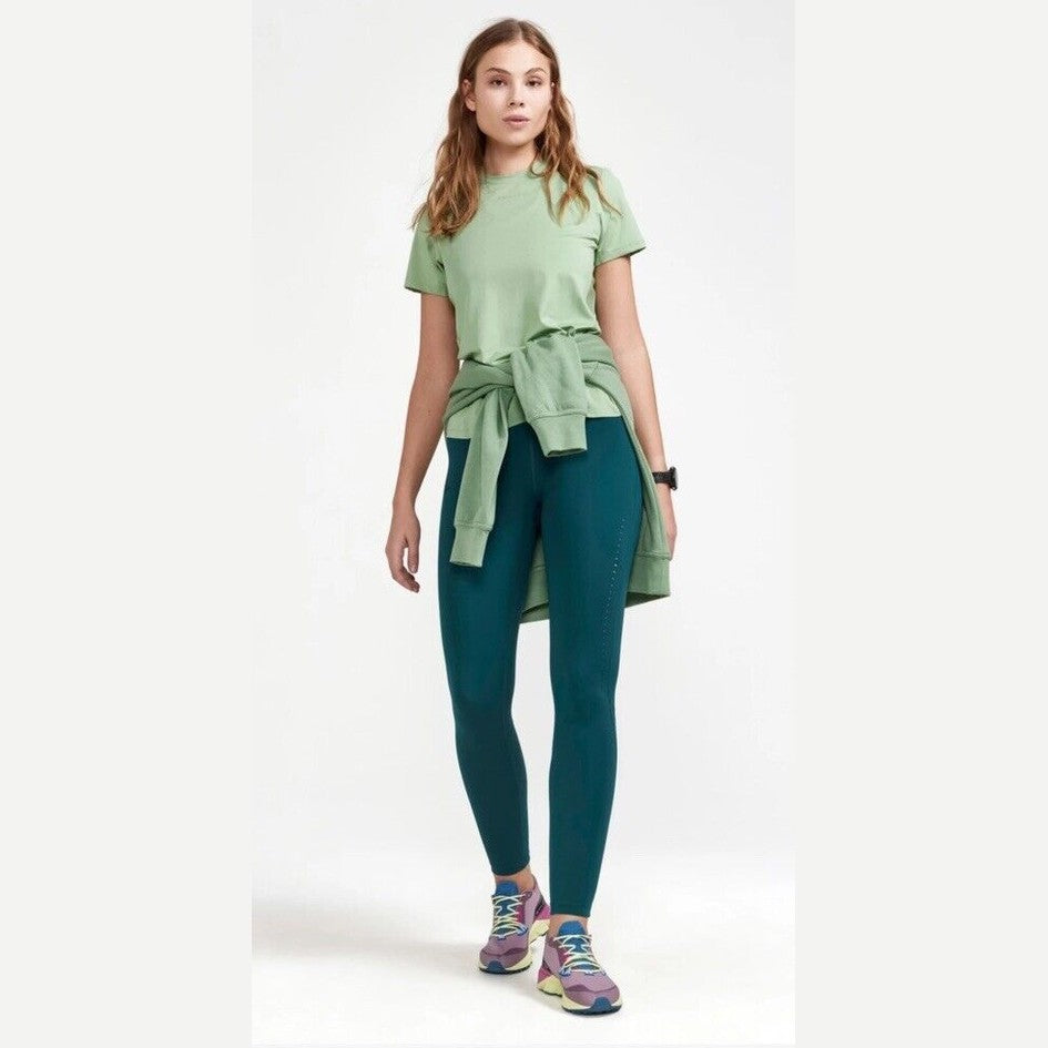 $78 Craft Women’s Running ADV Essence Perforate Tights - Opal Green- Medium-New