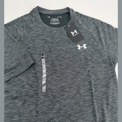 Under Armour Men's Textured Tech Lightweight T Shirt- Grey - Small- New Tag