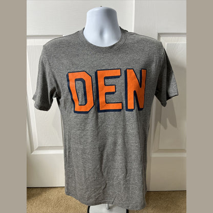 Where I’m From Men’s Denver Soft Cotton T Shirt-Grey/Orange-Small-New