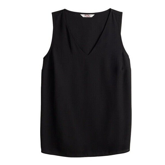 Nine West V Neck Tank - Black -Size: Small- NWT Retail $26