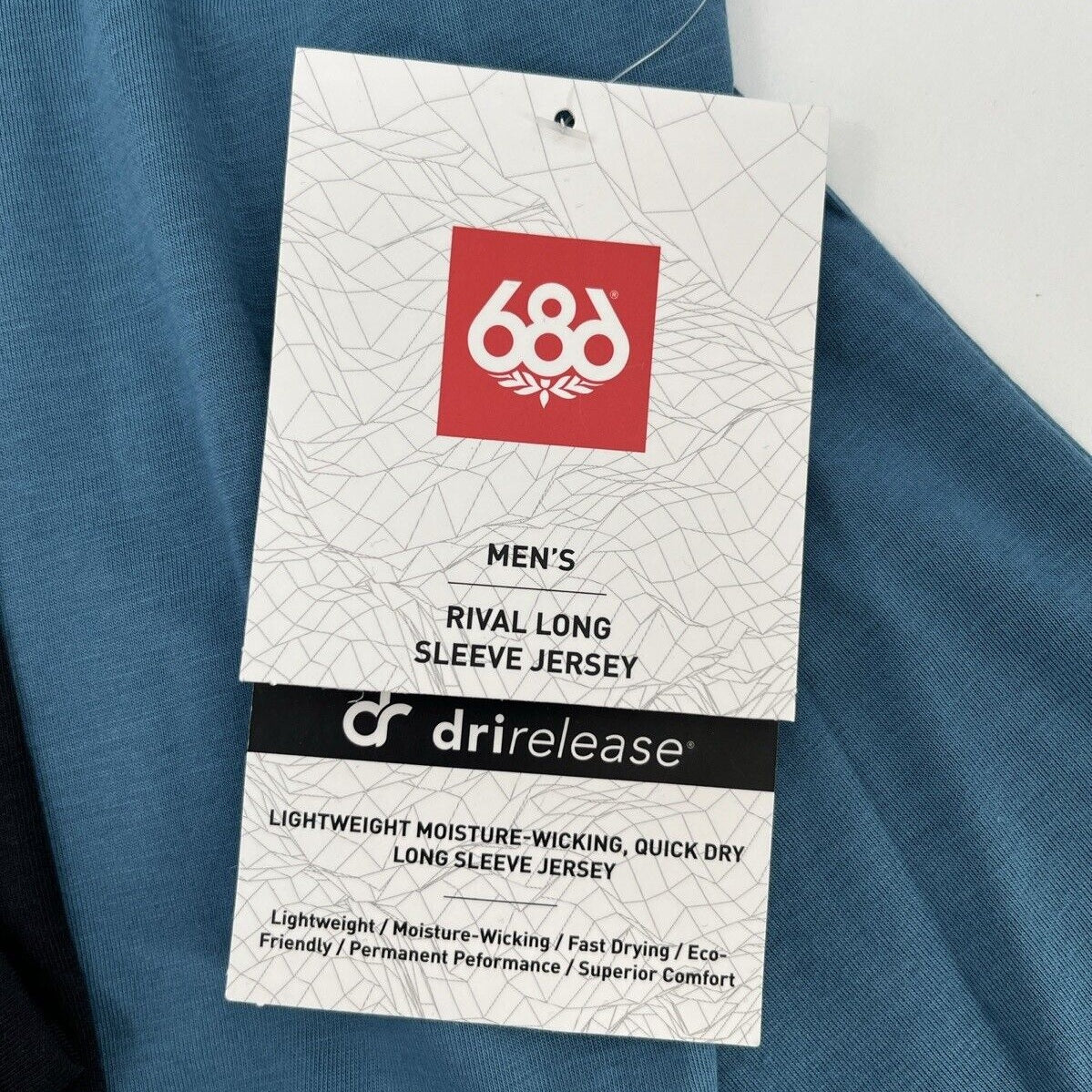 686 Men’s Rival Long Sleeves Biker Jersey  Shirt KCRGNS45- Blue Ash - Medium-New
