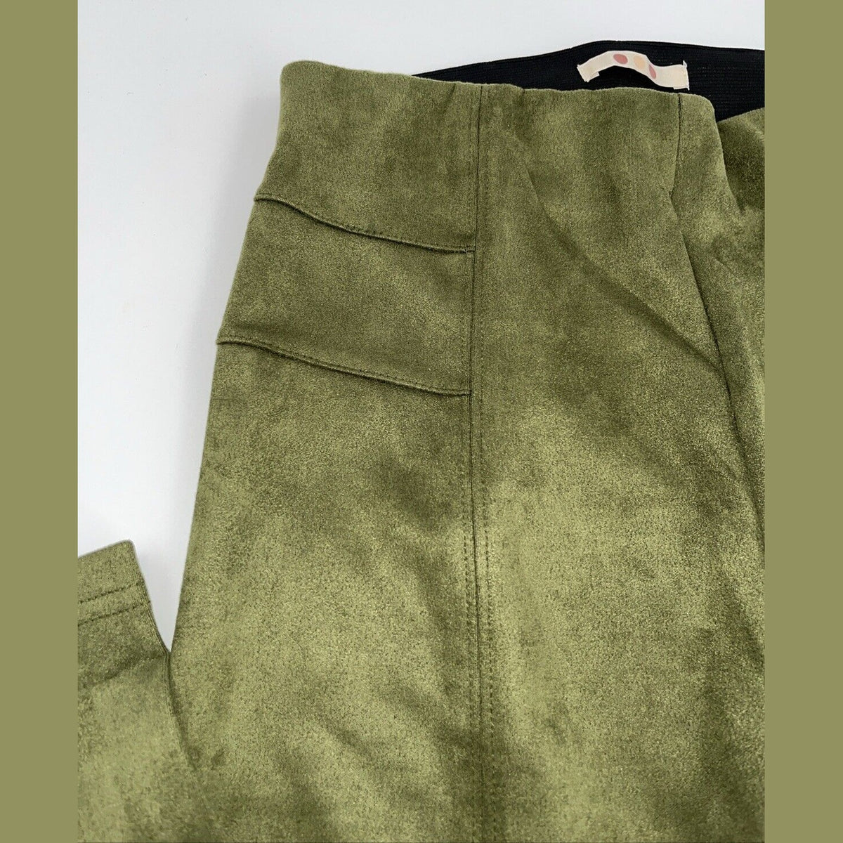 $119 Three Dots Women’s Sofia Front Seem Pull On Pants- Green Moss -Large -New
