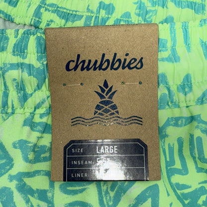 $70 Chubbies The Shakedowns 5.5" Inseam Swim Trunks-Green Blue -Large -New Tag