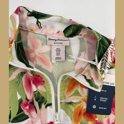 $85 Tommy Bahama Women’s Tropical Sleeveless Mock Neck Golf Shirt-Multi-Small