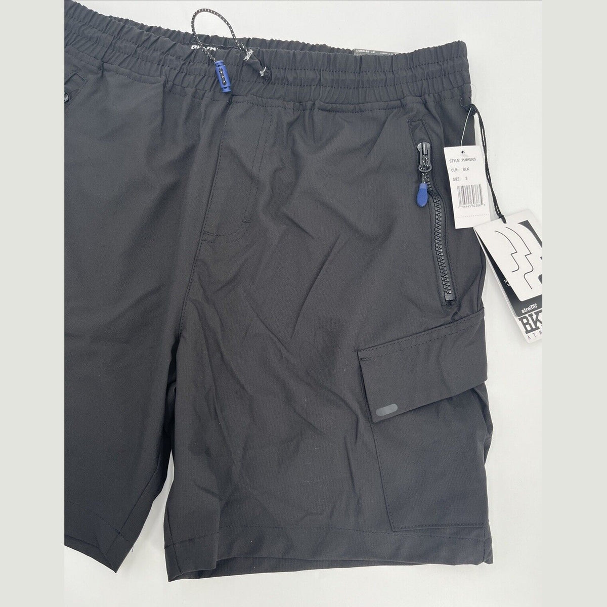 $49 BKLYN Athletics Men’s 7" Shorts Ultimate Cargo Pockets-Black- Small-New Tag