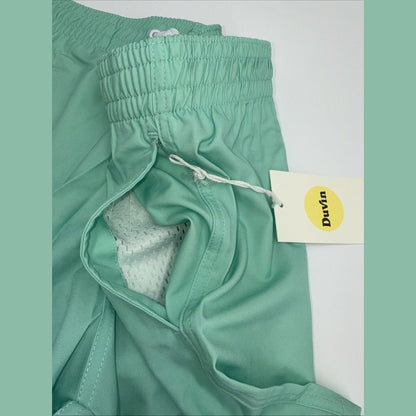 $65 Duvin Design Men's Palm Swim 4” Trunk Shorts - Green -Size: Medium-NEW