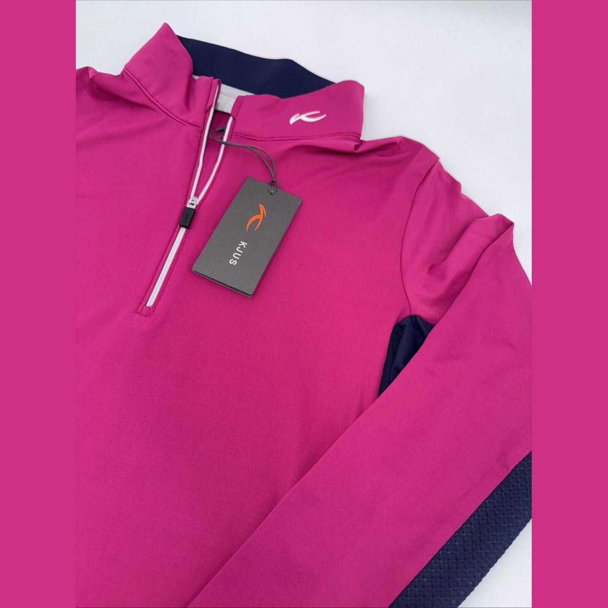 $160 KJUS Women’s Sunshine Comfort 1/4 Zip Golf Pullover UPF-Fuchsia -Medium-New