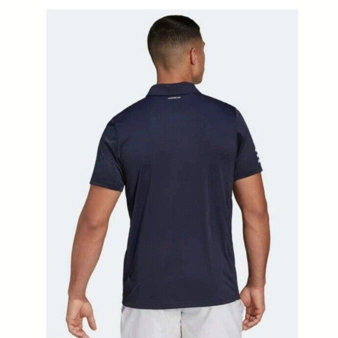 $65 Adidas Men’s Polo Shirt 3 Stripe Regular Fit Performance Golf-Navy-Small-New