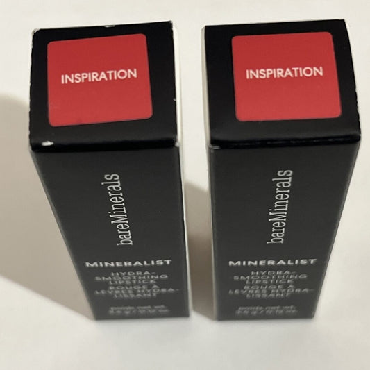 Lot 2X Bareminerals Mineralist Hydra-Smoothing Lipstick Inspiration 0.12oz 3.6 g