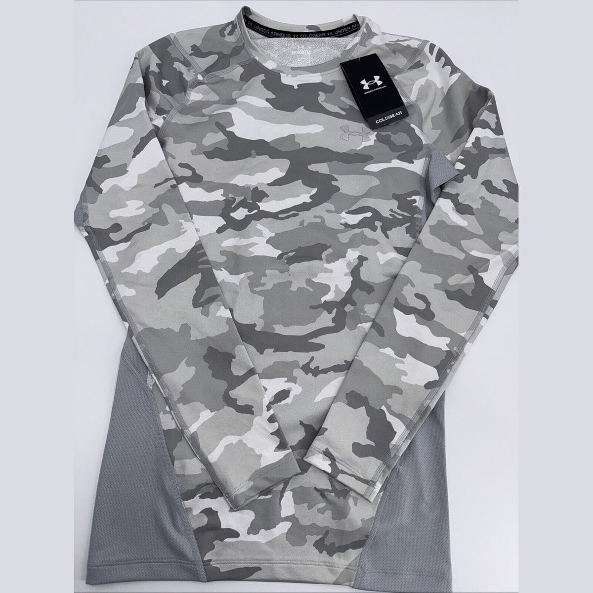 $80 Under Armour Men’s CGI Compression Crew Training Shirt-Gray Camo-Medium-New