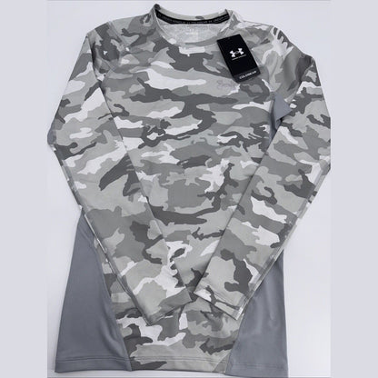 $80 Under Armour Men’s CGI Compression Crew Training Shirt-Gray Camo-Medium-New