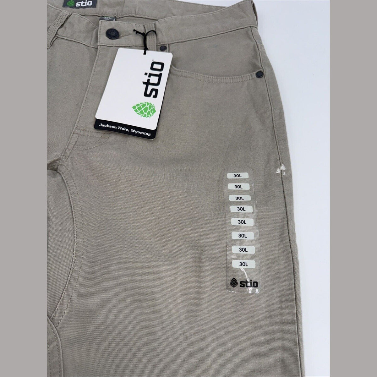 $100 Stio Men’s Organic Rivet Canvas Utility Pants- Talus - Size: 30L - New