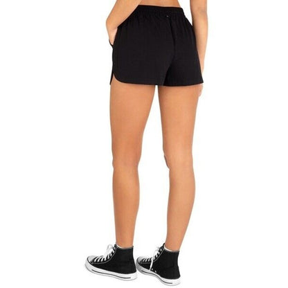 Hurley Women’s Juniors Ring Leader Woven Pull-On Shorts - Black- Small