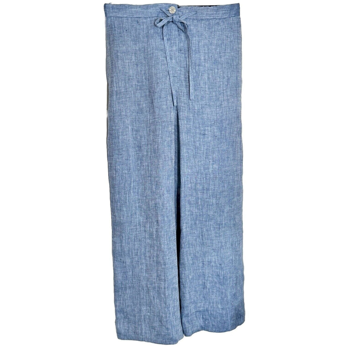 $275 Theory Women’s Wide Leg Cropped Chambray Drape Hemp Pants-Blue-Size: 8  New