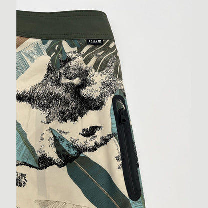 $89 Roark Men’s Passage Primo 18” Boardshorts-Bone-Khaki-Size: 28W-New