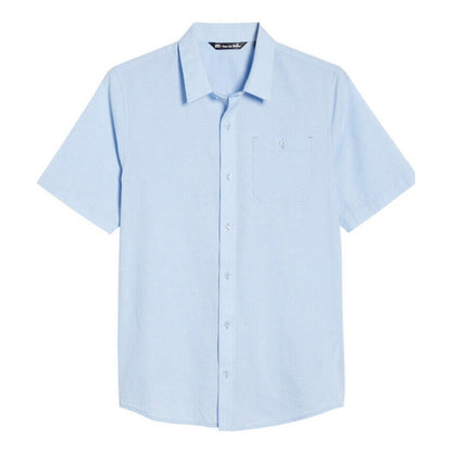 Travis Mathew Men's Studebaker Short Sleeve  Button Shirt-Placid Blue-Medium-New