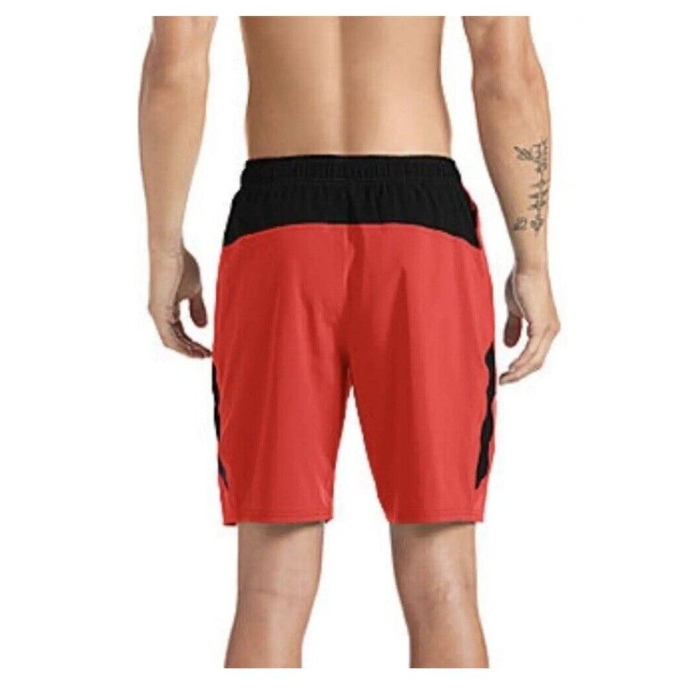 NIKE Men’s Shorts Swim Trunks Content Volley 9”-Red/Black -Small - New