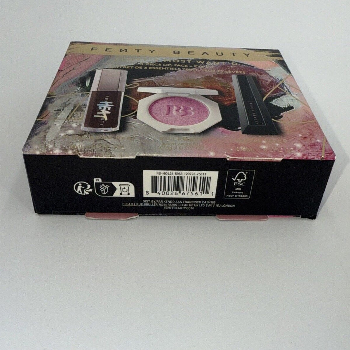 Fenty Most Want'd 3 Piece Lip Face Eye Kit Holiday Gift Set Gloss Bomb NIB