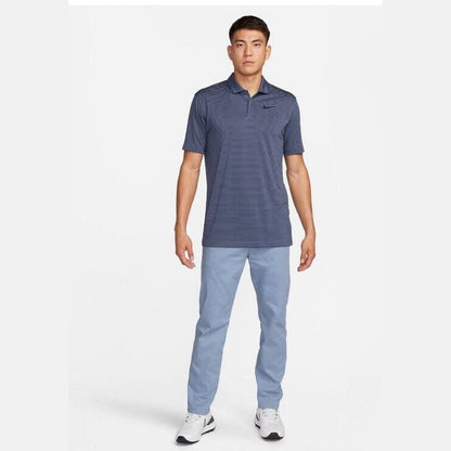 Nike Men’s Dri-Fit Polo Core Striped Golf Tennis Shirt-Grey/Navy-Small-New $55