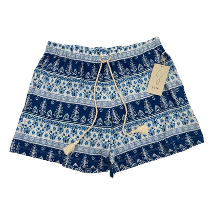 $79 Joie Women’s Linen Relaxed Fit Tassel Shorts Olivia Floral Blue- Large- New