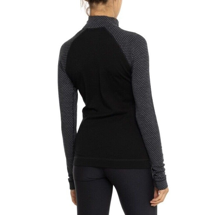 $120 Smartwool Women’s 1/4 Zip Pullover Merino 1/4 Zip-Black Dots - Small -New