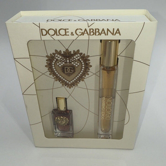 New 2PC Dolce & Gabbana Devotion Eau de Parfum Mini Set (0.33 oz+ 0.17 oz)