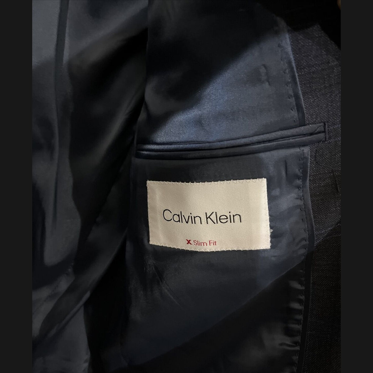 Calvin Klein Men’s X Slim Fit Wool Separate Jacket-Navy Plaid -36Reg-New $450