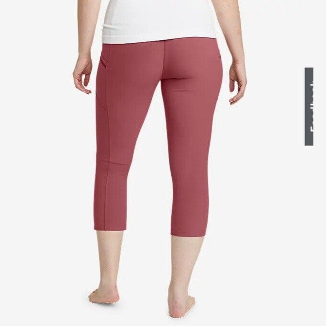 Eddie Bauer Women's Trail Tight Capri Leggings - Dark Chinaberry- TMed- NWT
