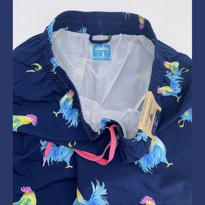 $70 Chubbies The Fowl Plays 5.5" Inseam Swim Trunks- Blue -Medium-New Tag