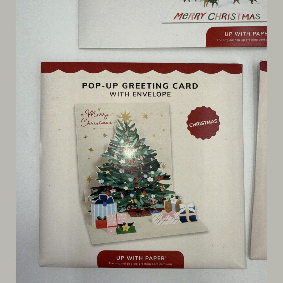Up With Paper Lot Of 3 Holiday Pop-Up Christmas Cards- Combo - ($36) Great Deal!