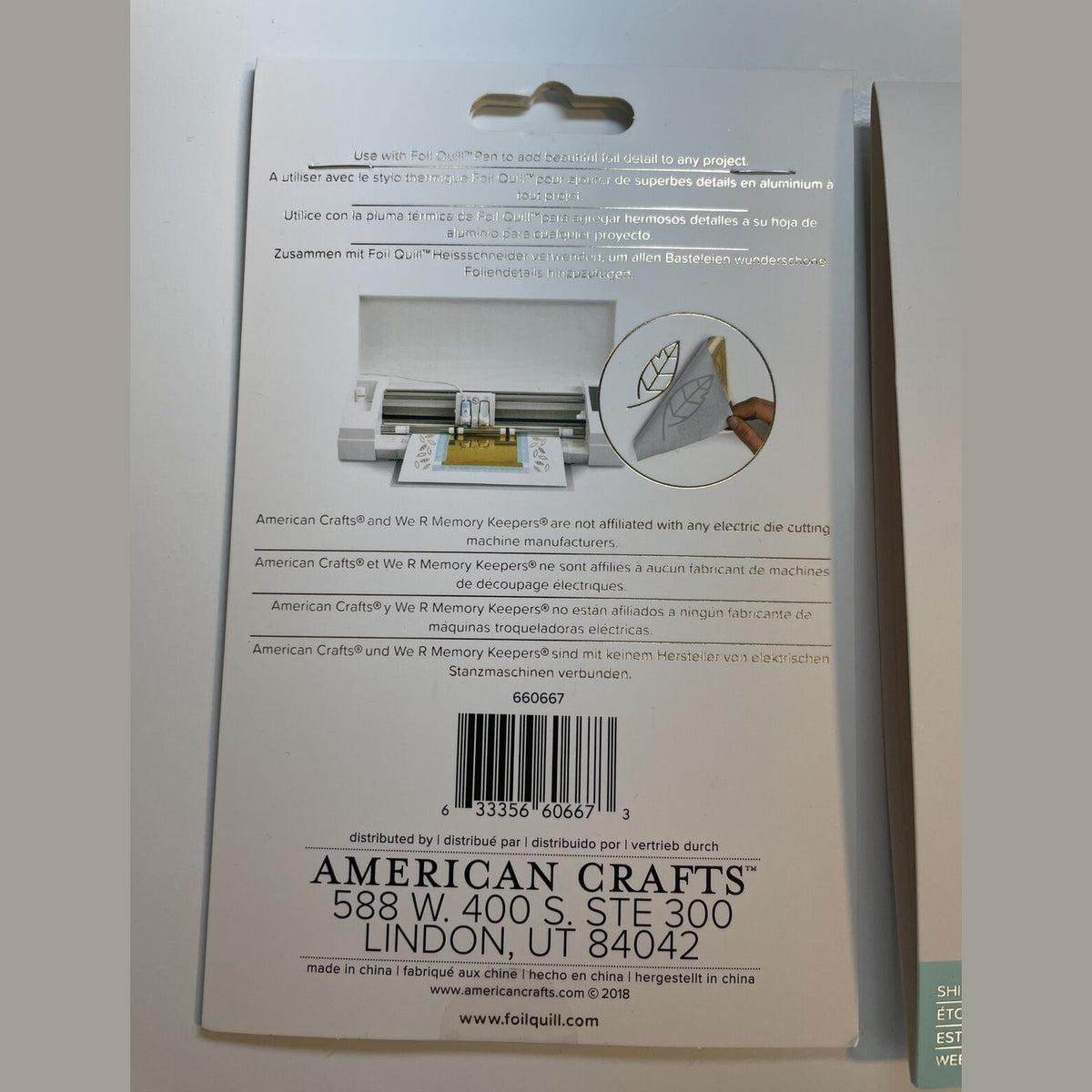 Lot Of 2 We R Memory Keepers Foil Quill Foil Sheets 4"X6" 30/- Gold / Shining