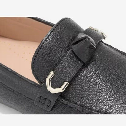 Cole Haan Women's Evelyn Bow Driver Driving Style Loafer -Black-7M (B) - New