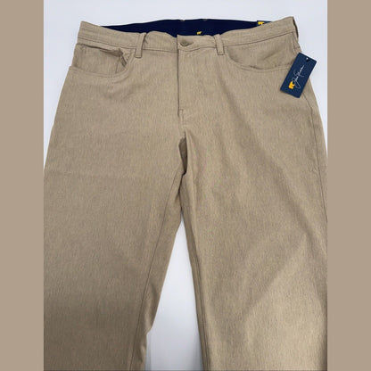 $80 Jack Nicklaus Men’s 5 Pocket Golf Pants Active- Chinchilla-Size: 34W 32L-New