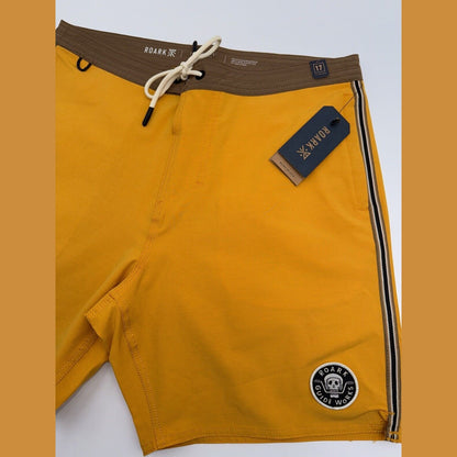 $68 Roark Men’s Chiller 17” Mixtape Boardshorts Trunks-Gold Yellow -30W- New Tag