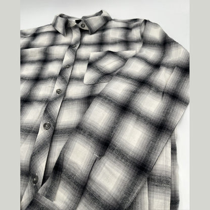 Eddie Bauer Women's Forest Flannel Shirt-Onyx Plaid-Medium - New Tag $45