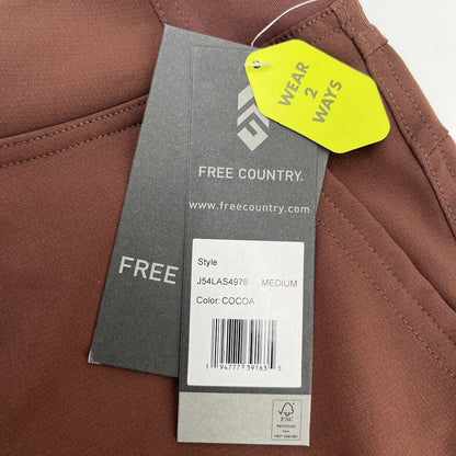 $85 Free Country Women's Get Out There Convertible Pants to Shorts-Cocoa-Medium