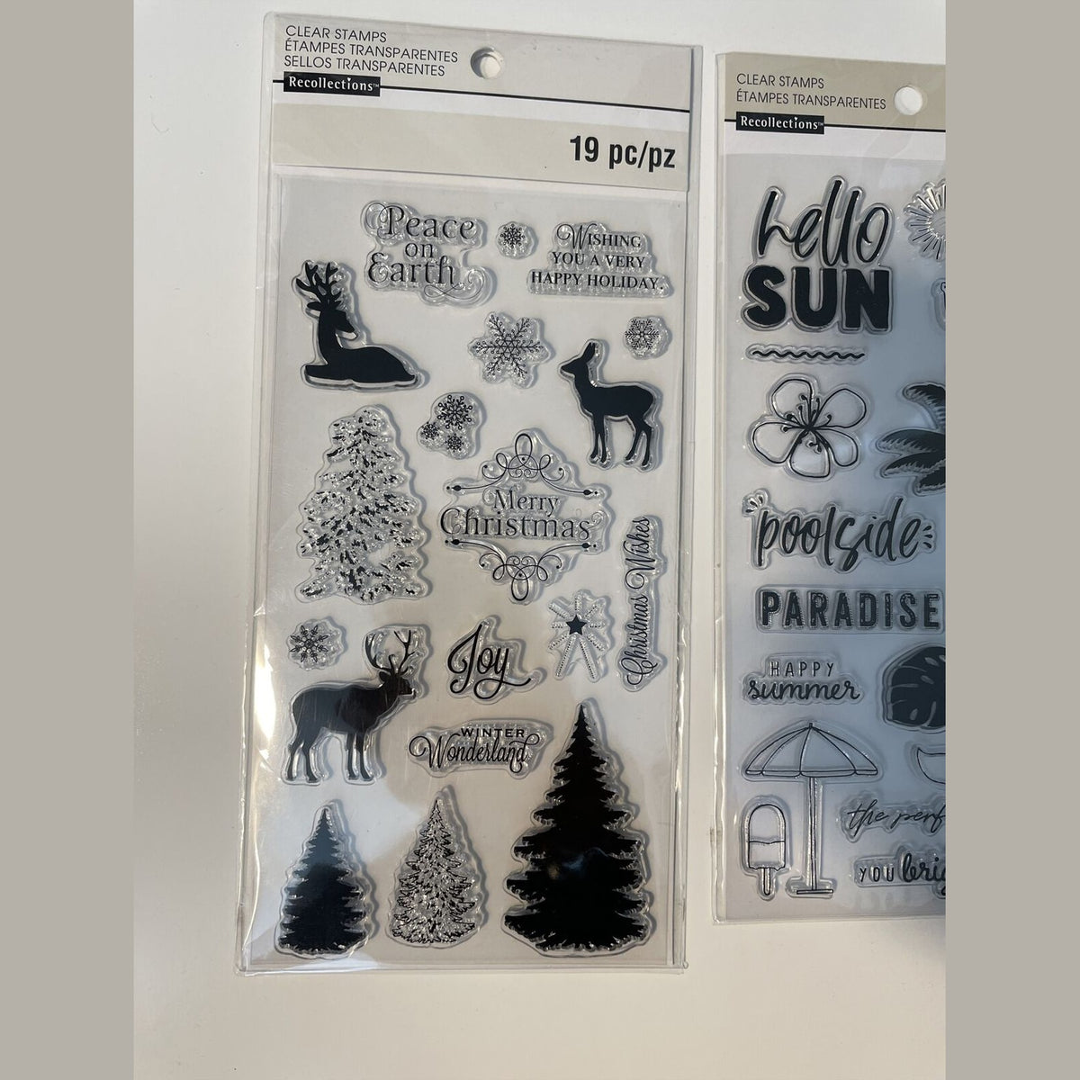 Lot Of 3 Recollections Poly Clear Photopolymer Stamps - Combo Lot