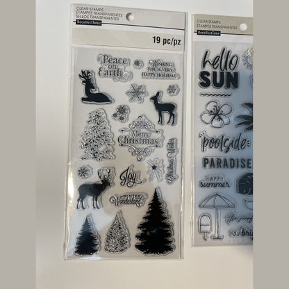 Lot Of 3 Recollections Poly Clear Photopolymer Stamps - Combo Lot